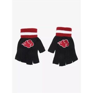 New! Naruto Shippuden Akatsuki Clouds Fingerless Cosplay Gloves